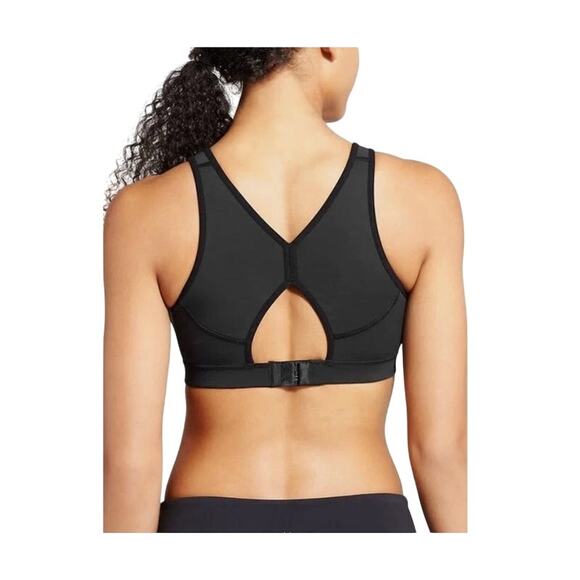Athleta Stealth Adjustable Keyhole Athletic Black Sports Bra Women's Size Medium - Picture 2 of 6